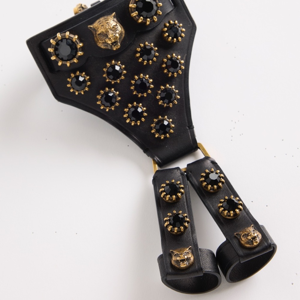 Gucci Leather and Crystal Bracelet